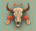 Cow Skull Tumbler - Ornate Turquoise