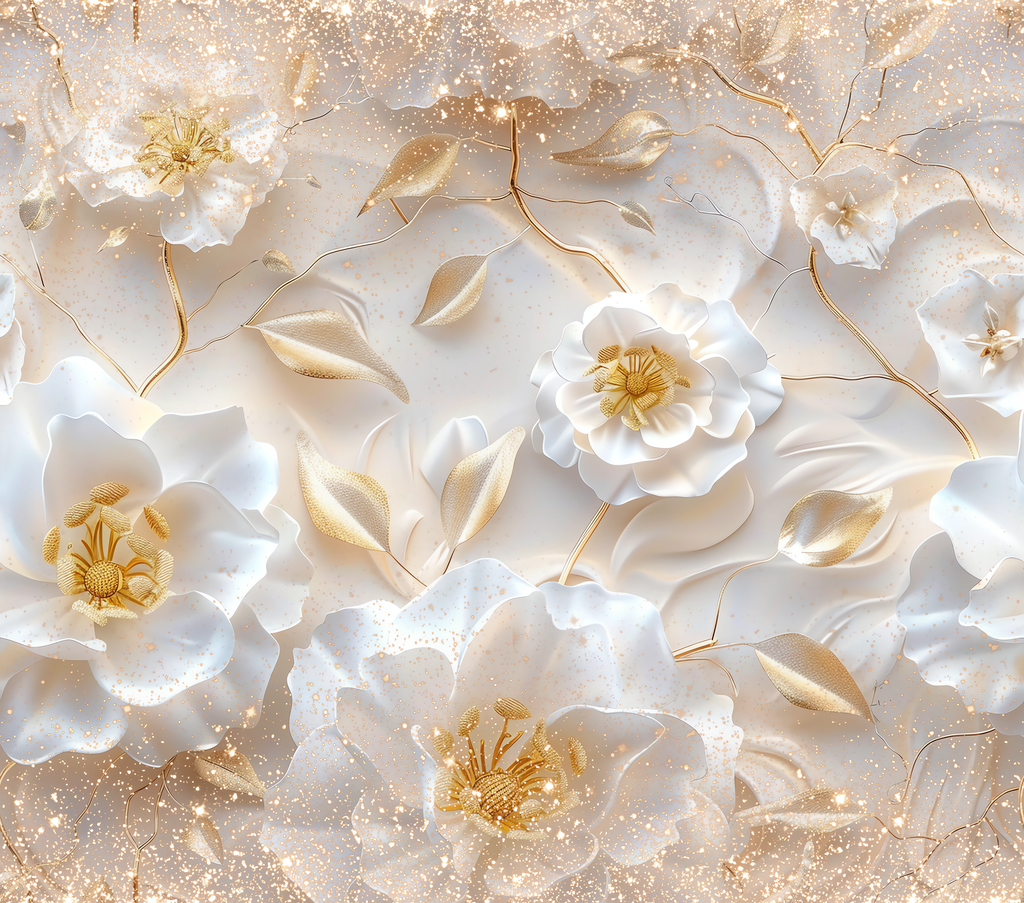 White Gold Ethereal Blossom Tumbler