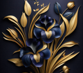 Navy Gold Iris Luxe Tumbler