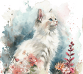 Angora Cat 1 Watercolor Garden Tumbler - 20oz Artistic Design