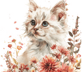 Angora Kitten 6 Autumn Flowers Watercolor Tumbler - 20oz Art