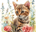 Bengal Kitten 3 Blue Eucalyptus Coral Peonies Tumbler - 20oz