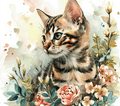 Bengal Kitten 4 Soft Botanicals Blush Roses Tumbler - 20oz Art