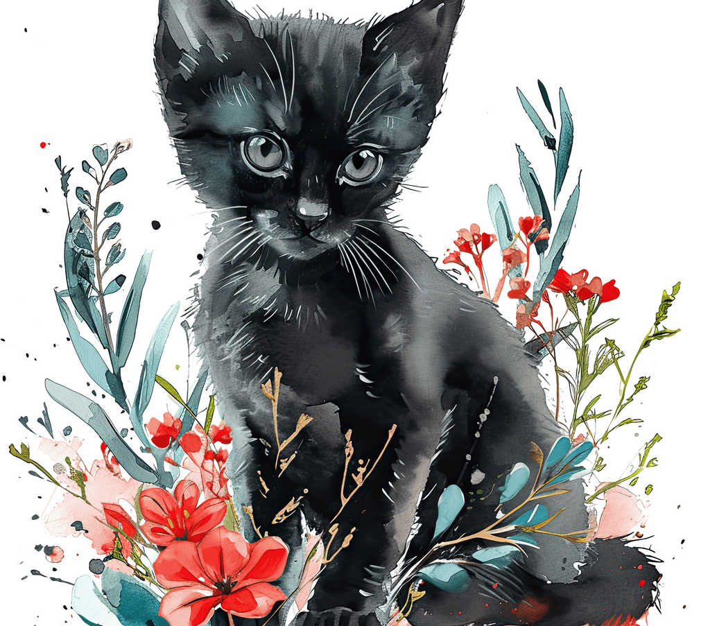 Black Cat  5 Floral 20oz Tumbler