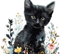 Black Kitten 6 Soft Botanicals Watercolor Tumbler - 20oz Art