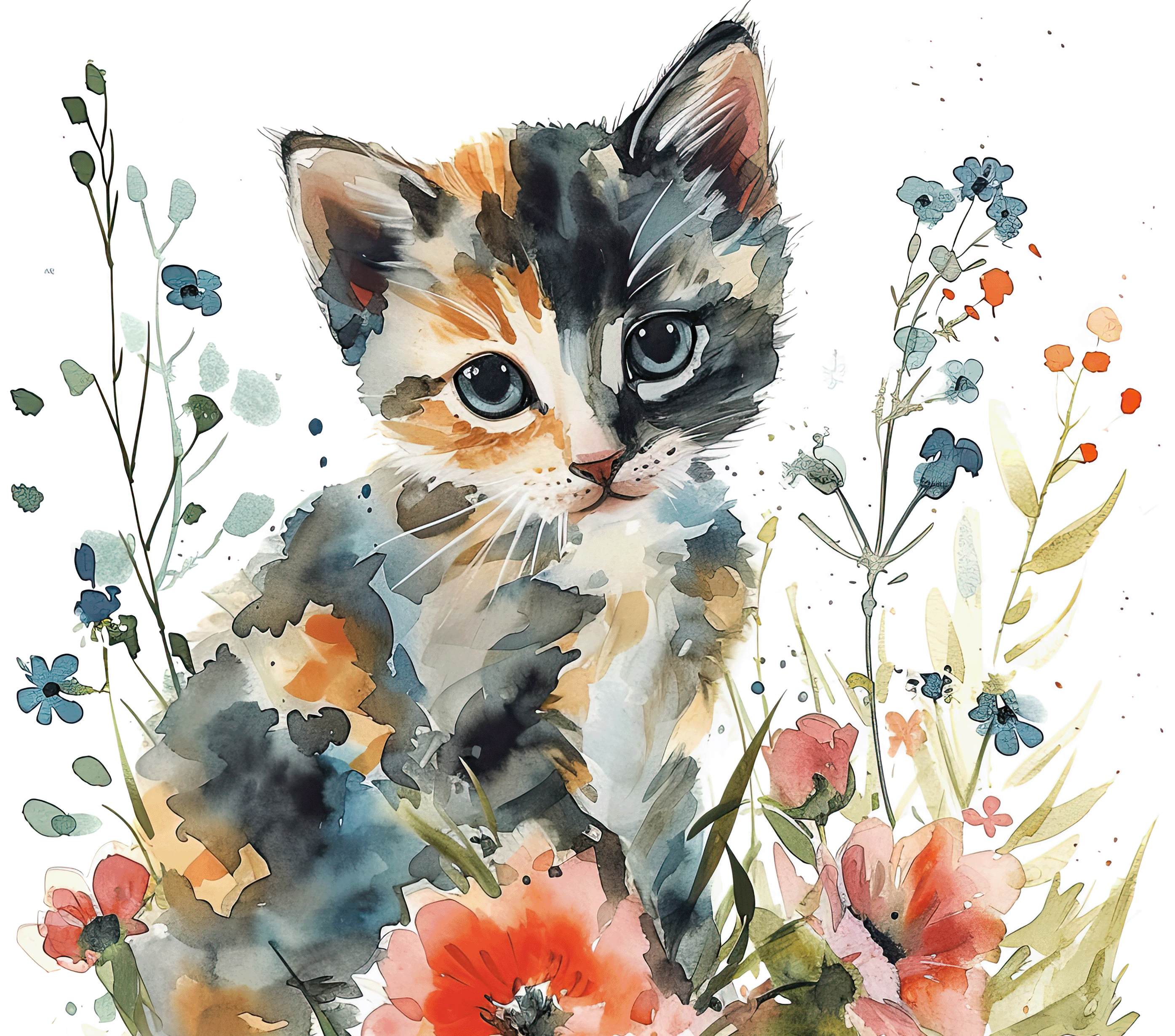 Calico Cat 2 Wildflower 20oz Tumbler