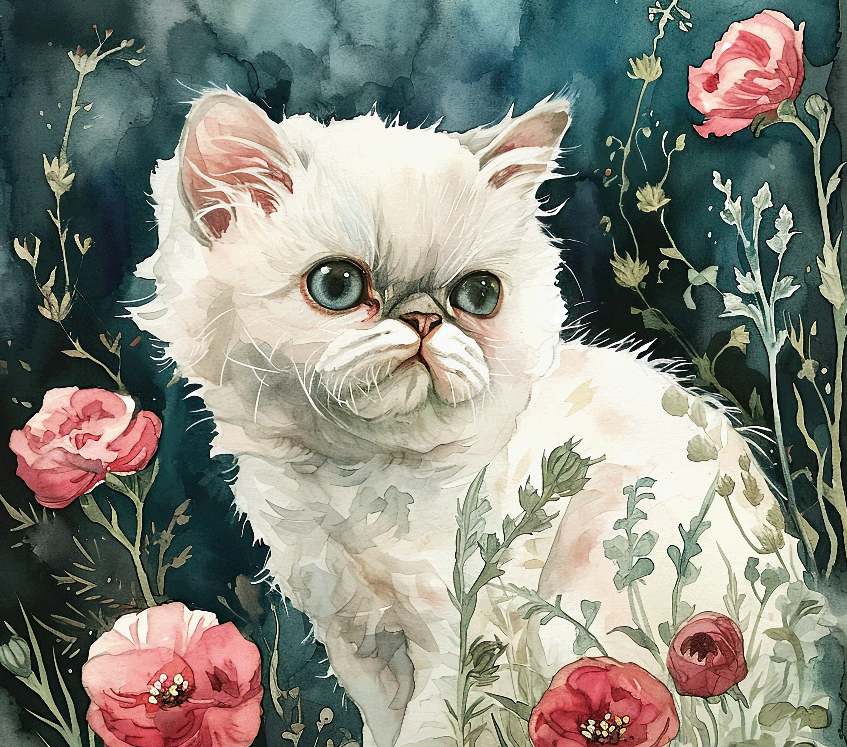 White Persian Kitten Poppy Tumbler 2