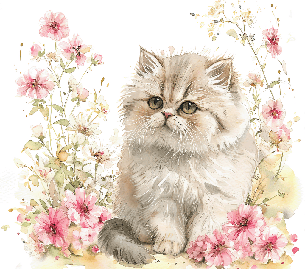 Watercolor Persian Cat 5