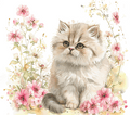 Watercolor Persian Cat 5