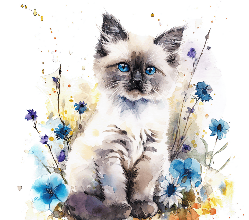 Ragdoll Cat 5 Floral 20oz Tumbler