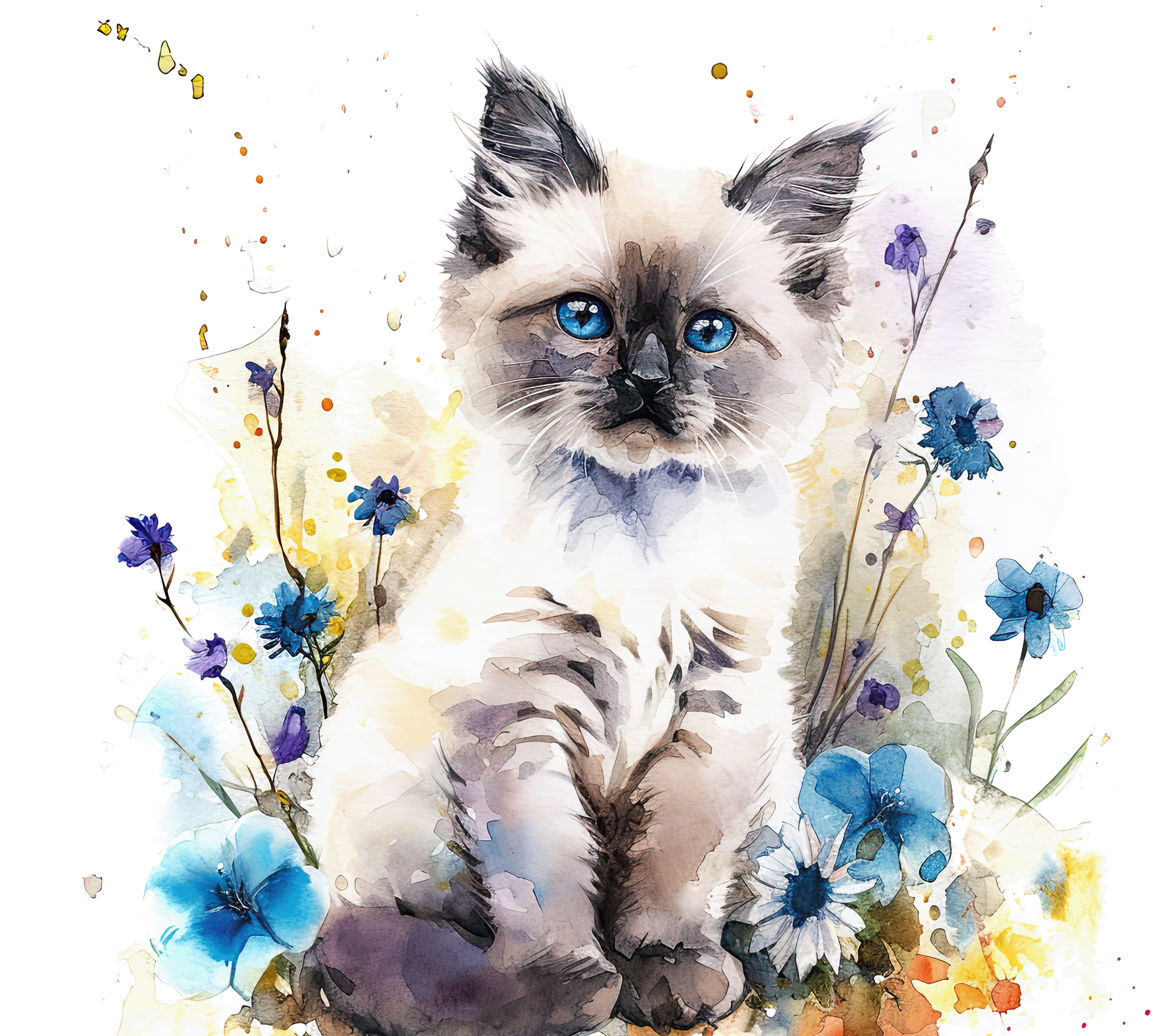 Ragdoll Cat 5 Floral 20oz Tumbler