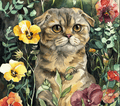 Scottish Fold Pansy Garden Tumbler 1