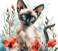 Siamese Cat Poppy Garden Tumbler 5