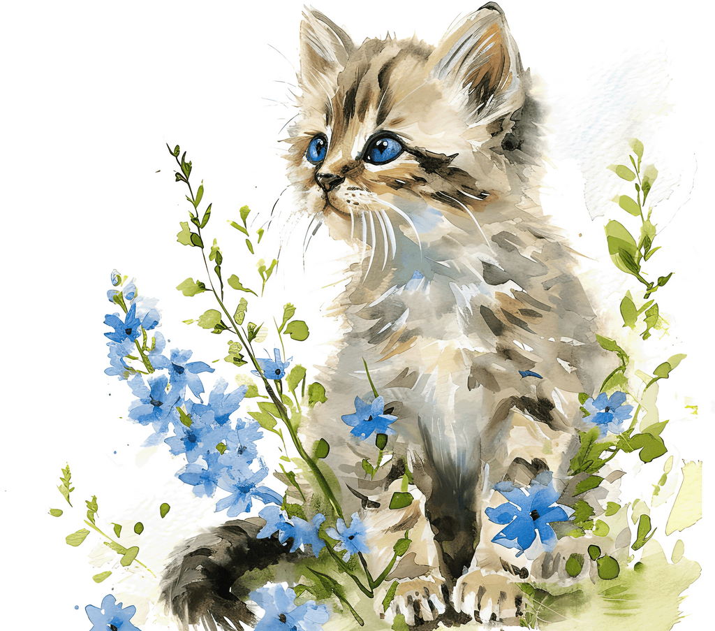 Siberian Cat 2 Blue Floral 20oz Tumbler