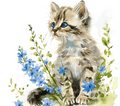 Siberian Cat 2 Blue Floral 20oz Tumbler