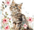 Watercolor Siberian Kitten 6