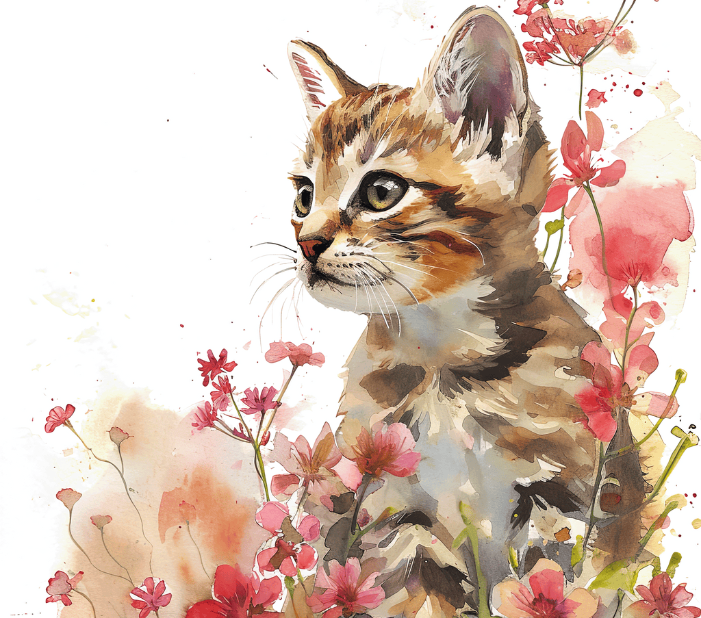 Watercolor Tabby Cat 4