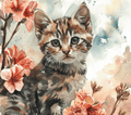 Tabby Kitten Coral Blossom Tumbler 6