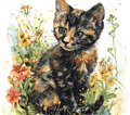 Tortoiseshell Kitten Wildflower Tumbler 1