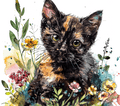 Watercolor Tortoiseshell Kitten 2
