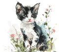 Tuxedo Kitten Pink Wildflower Tumbler 5