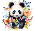 Watercolor Panda Butterfly Tumbler