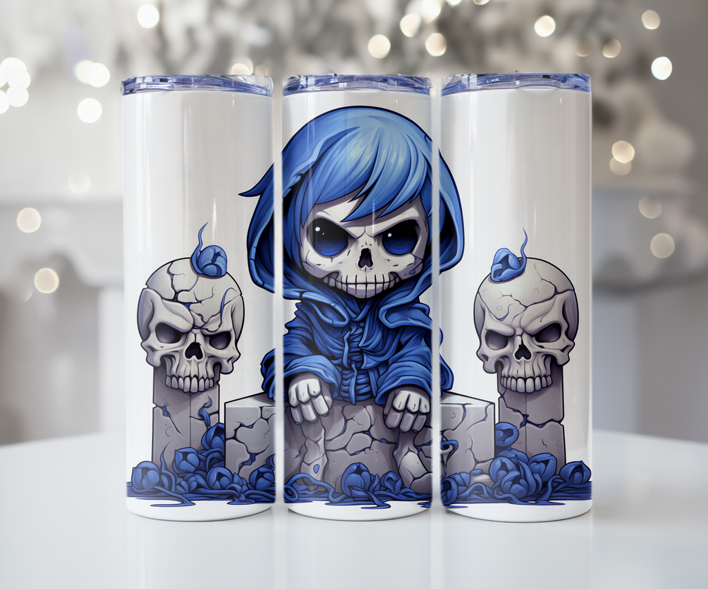 Blue Chibi Skeleton Tumbler