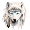 Watercolor Native Wolf Warrior Tumbler