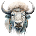 Boho Highland Cow with Turquoise Beads