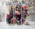 Horror Queen with Mask and Roses Tumbler