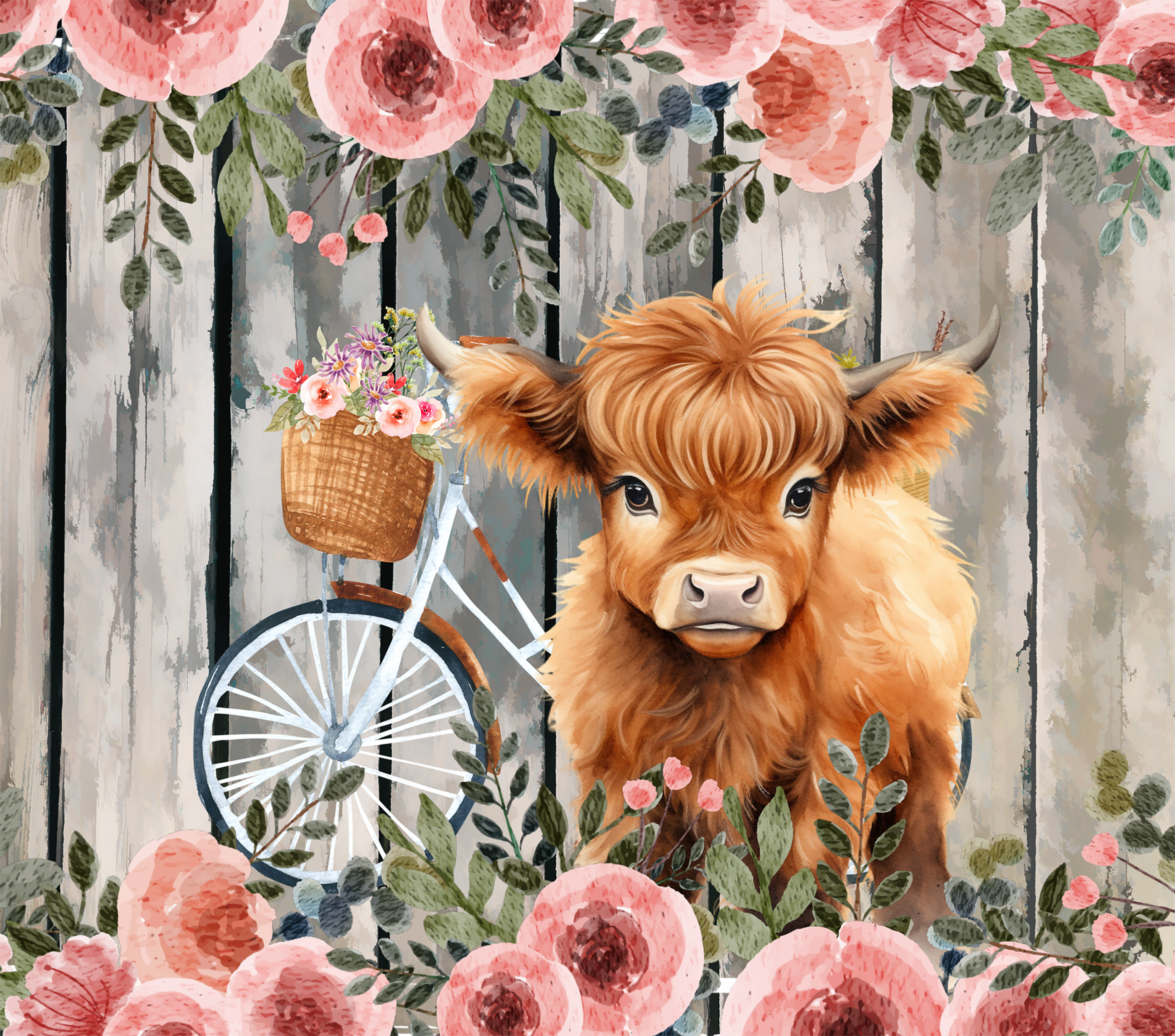 Highland Cow Tumbler - Vintage Bicycle