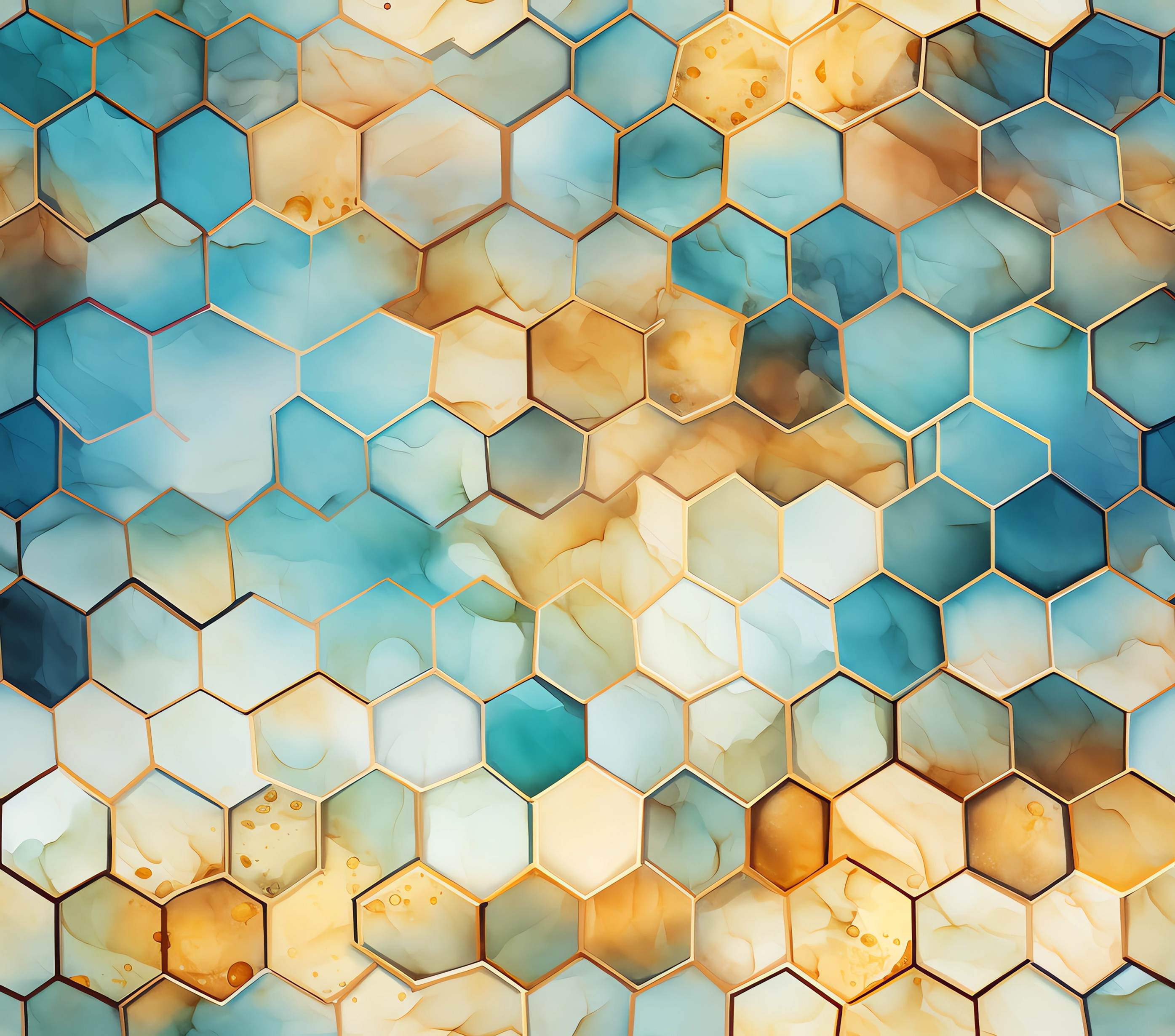 Golden Honeycomb Teal