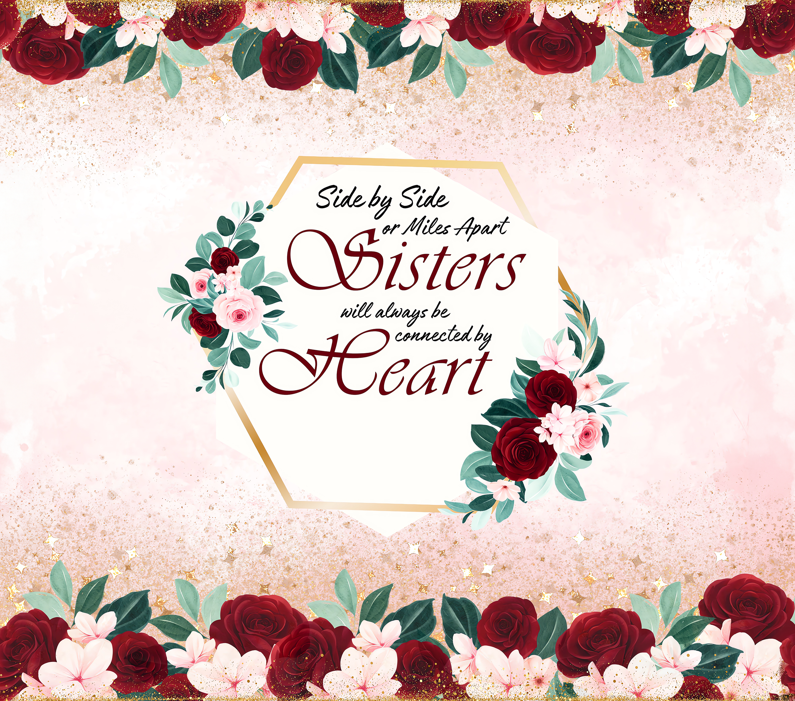Sisters Connected by Heart Tumbler - Long Distance Gift