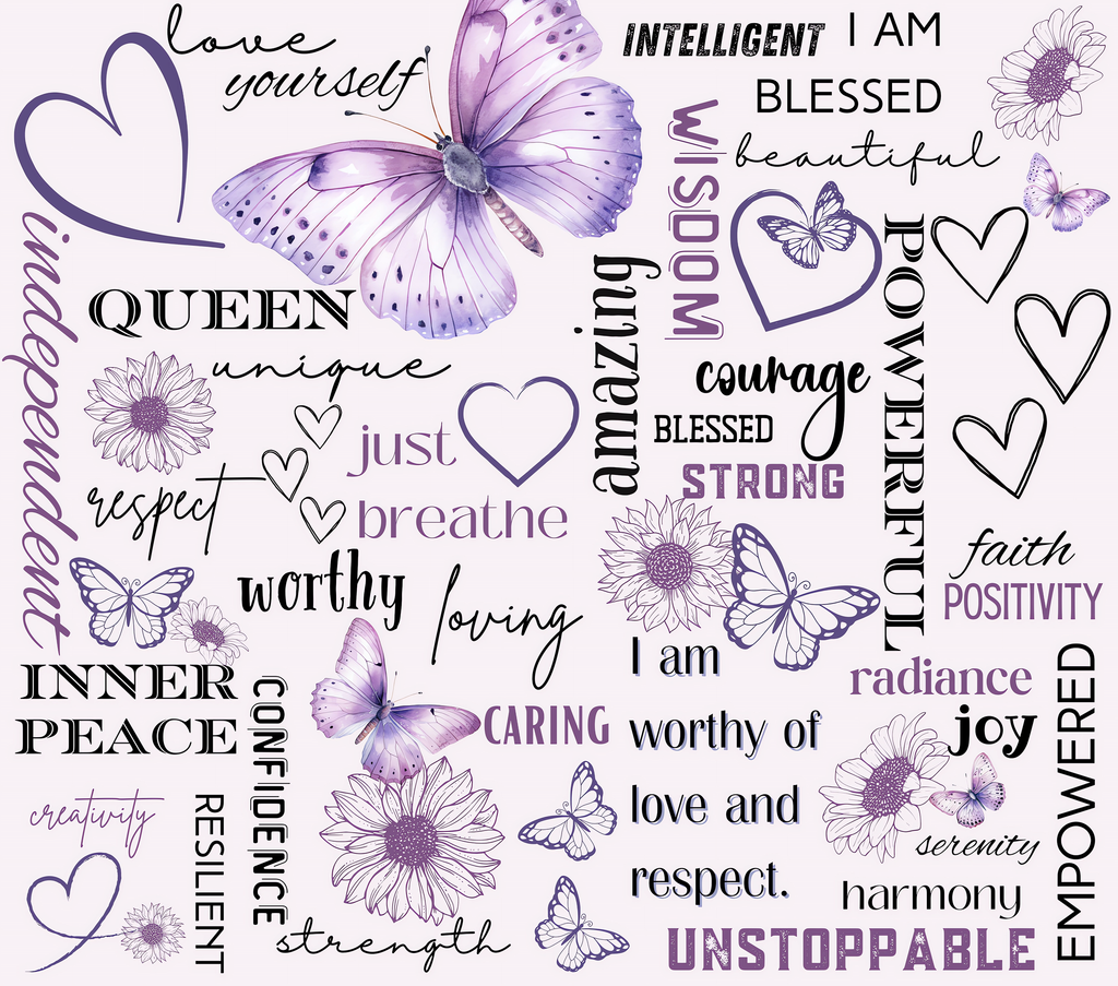 I AM Blessed Purple Affirmations Tumbler