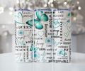 Turquoise Butterfly Affirmations Tumbler