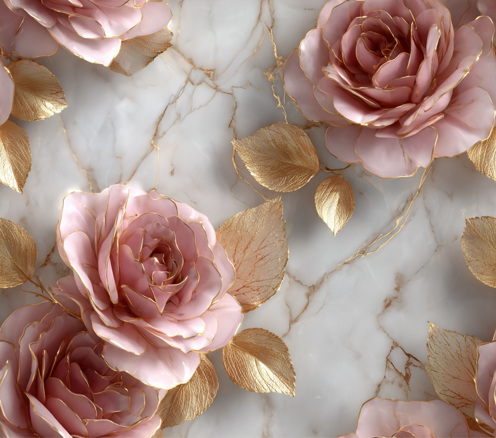Dusty Rose Gold Marble Tumbler