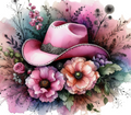 Pink Cowgirl Hat Wildflower Garden Tumbler