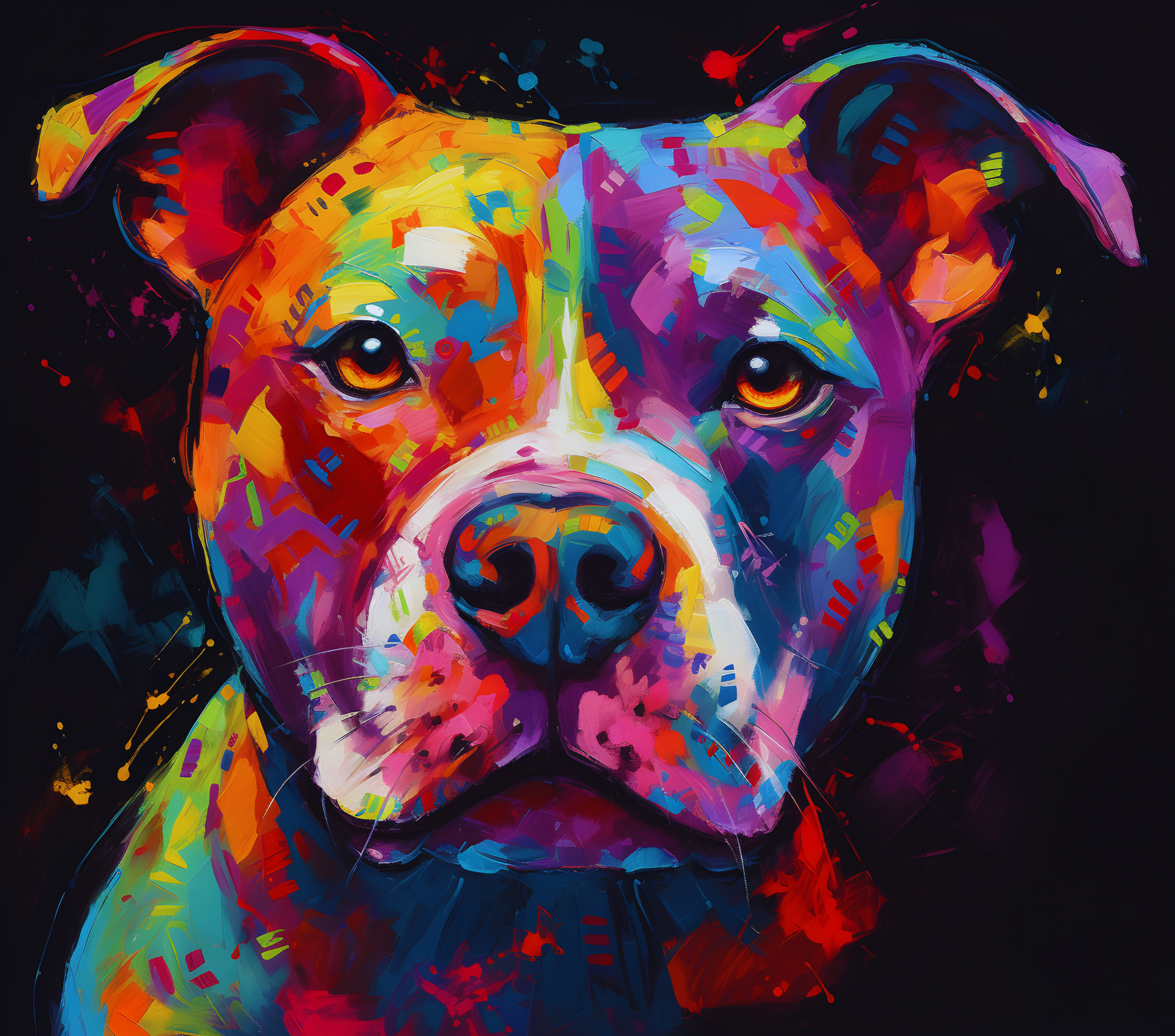 Pit Bull Tumbler - Abstract Rainbow