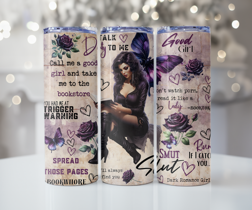 Purple Butterfly BookTok Girl Tumbler