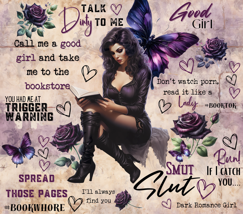 Purple Butterfly BookTok Girl Tumbler