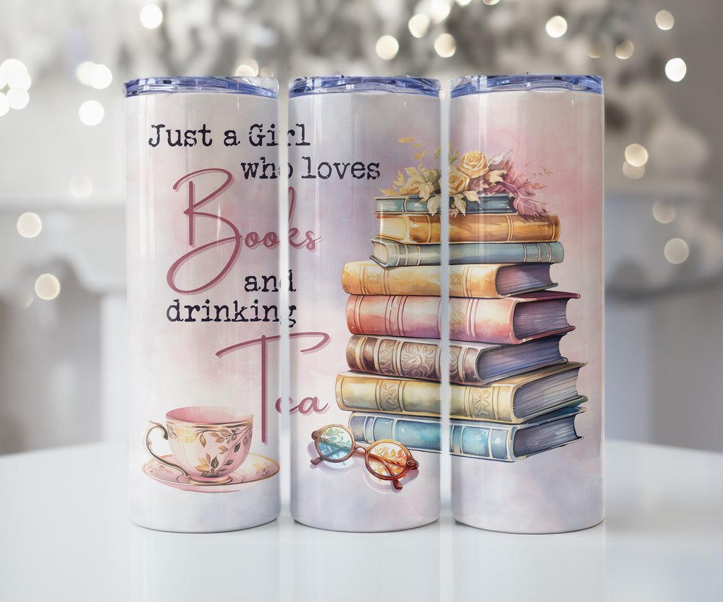 Books and Tea Girl Tumbler