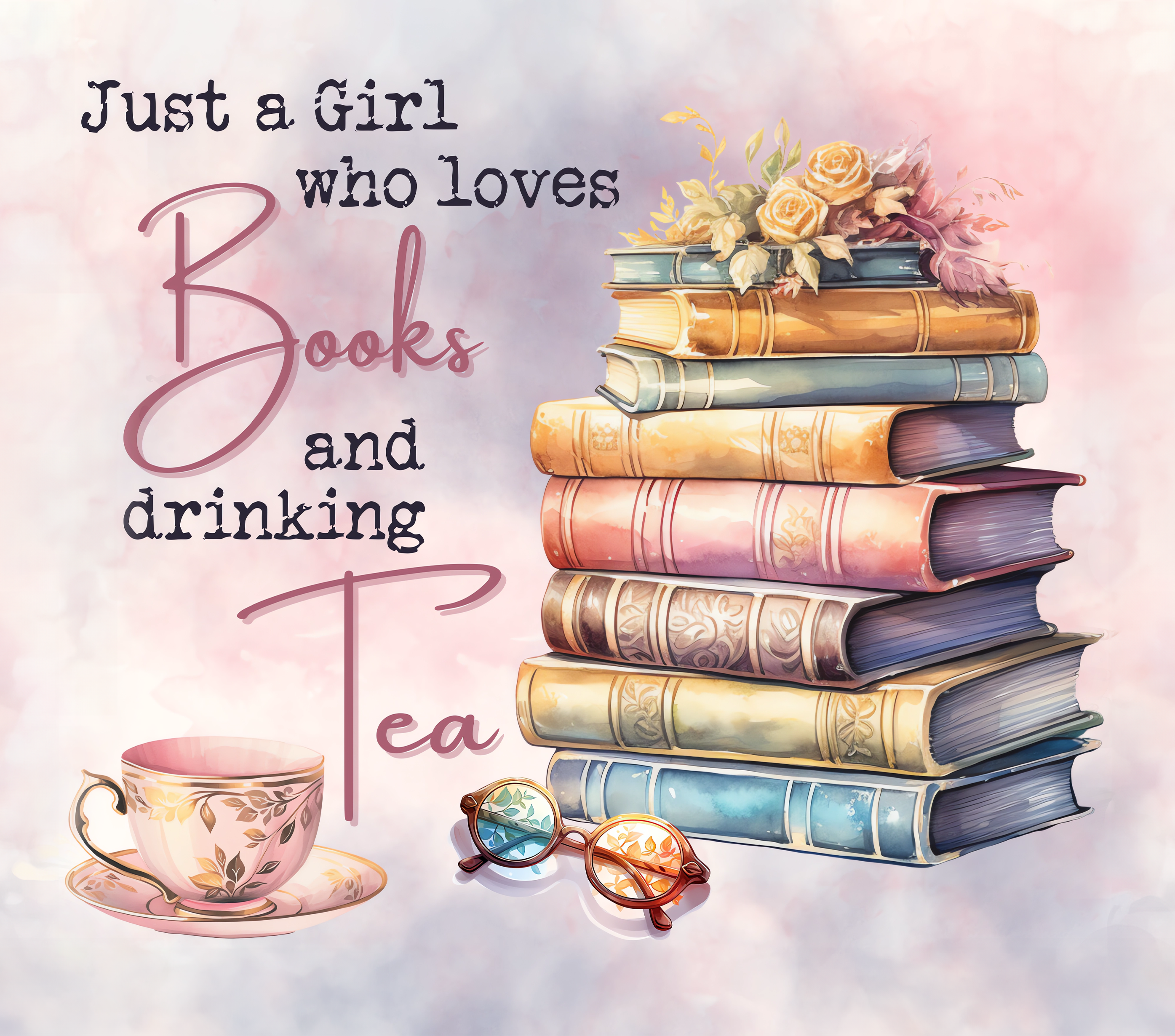 Books and Tea Girl Tumbler
