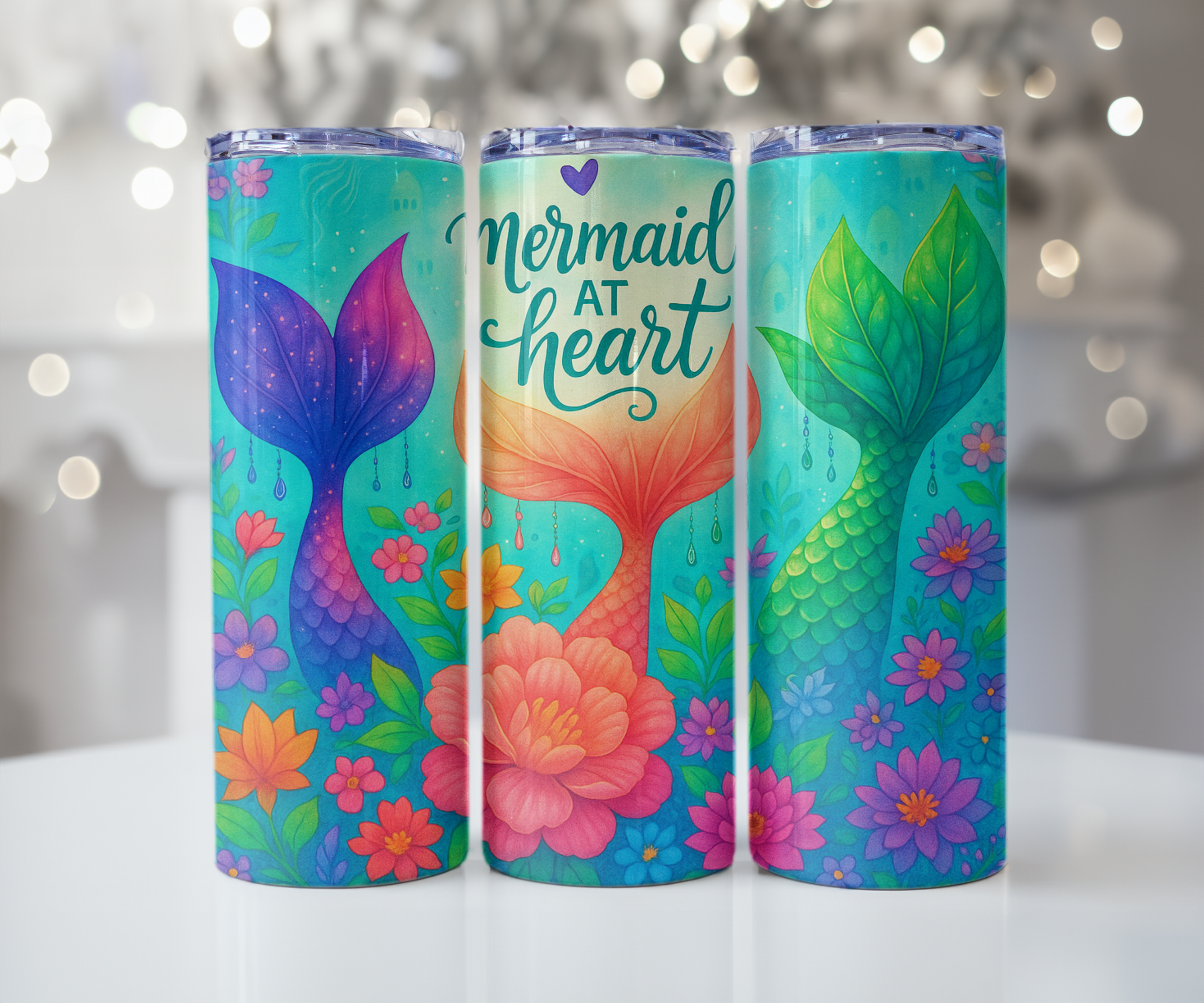 Mermaid at Heart Rainbow Tumbler