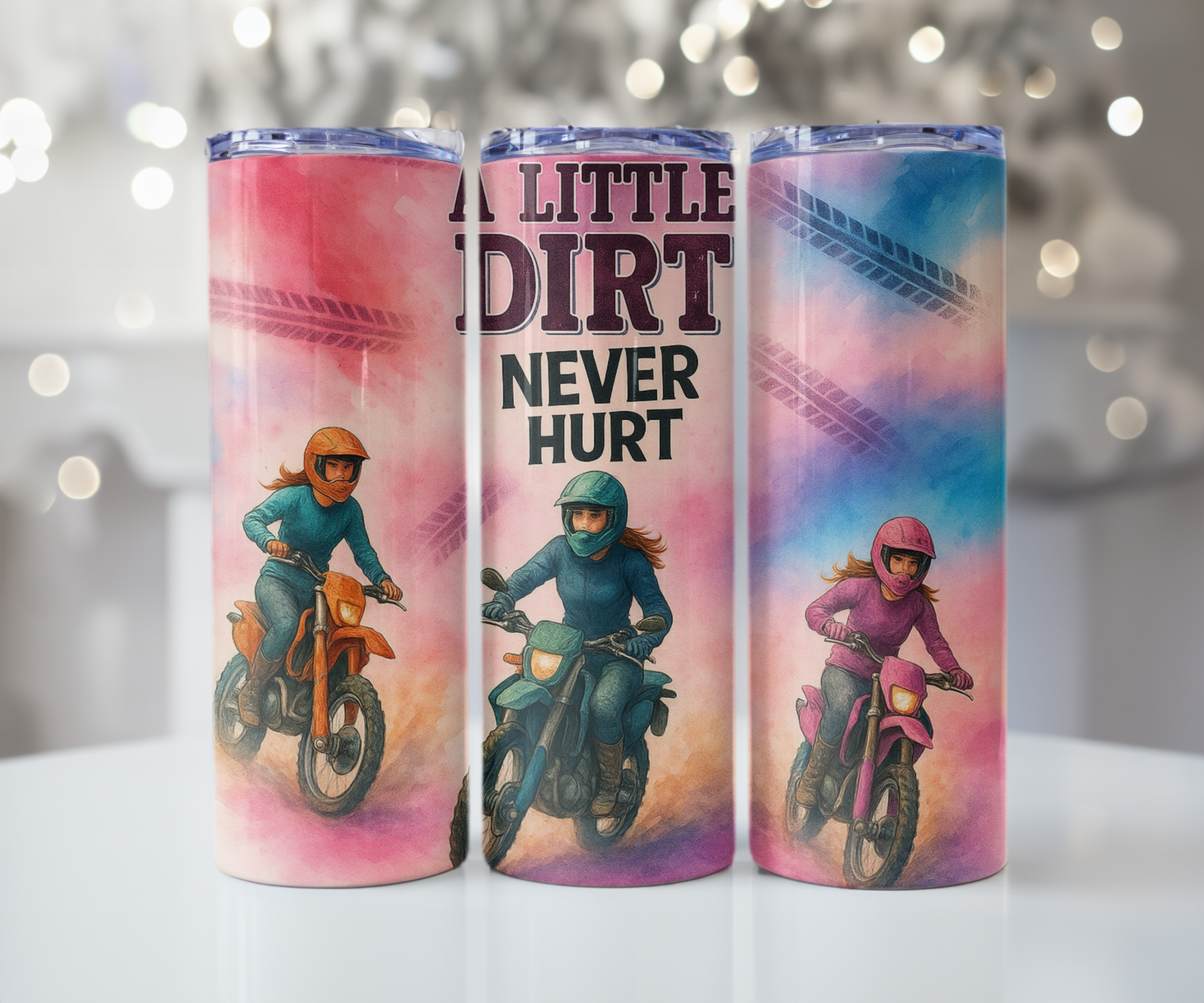 A Little Dirt Never Hurt Girls Motocross Tumbler