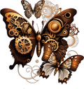 Steampunk Butterflies with Gears and Clockwork