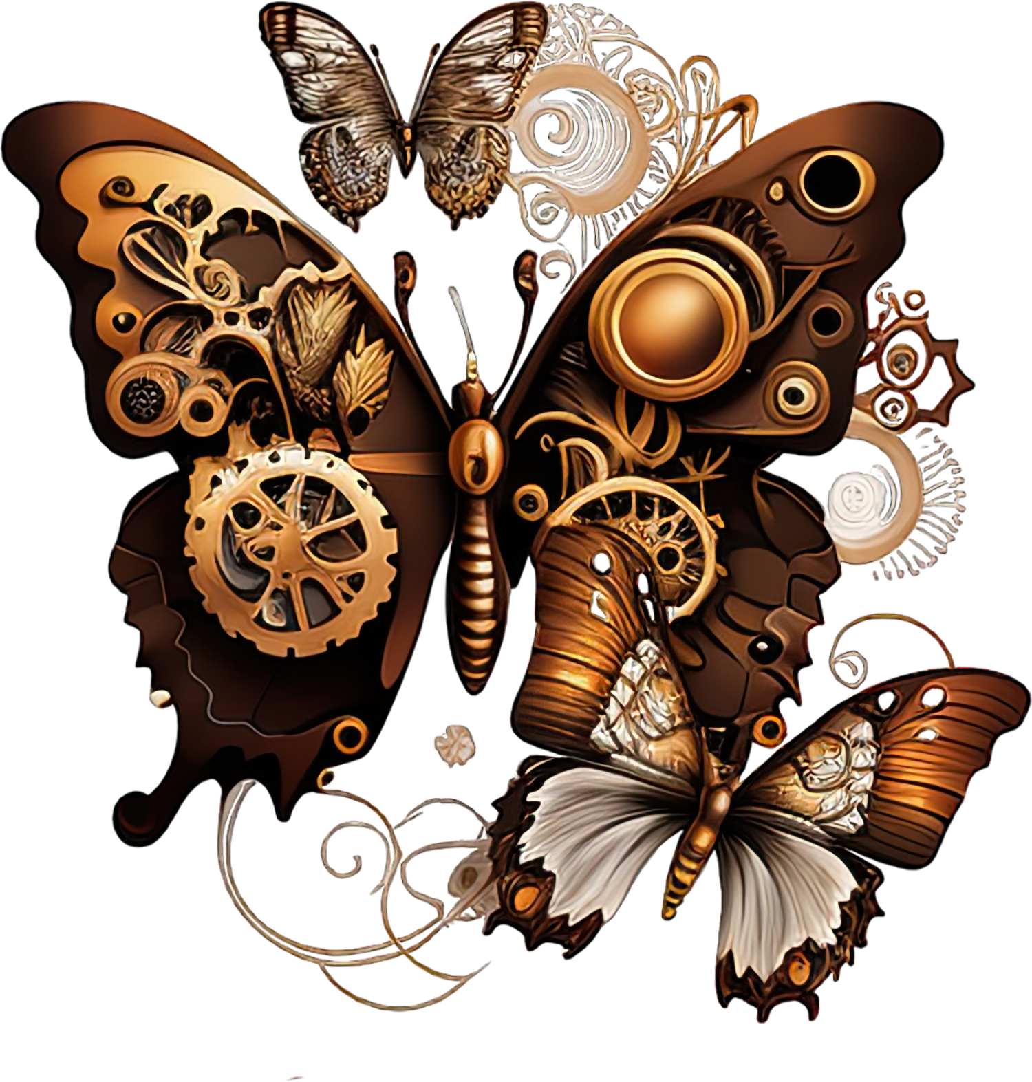 Steampunk Butterflies with Gears and Clockwork
