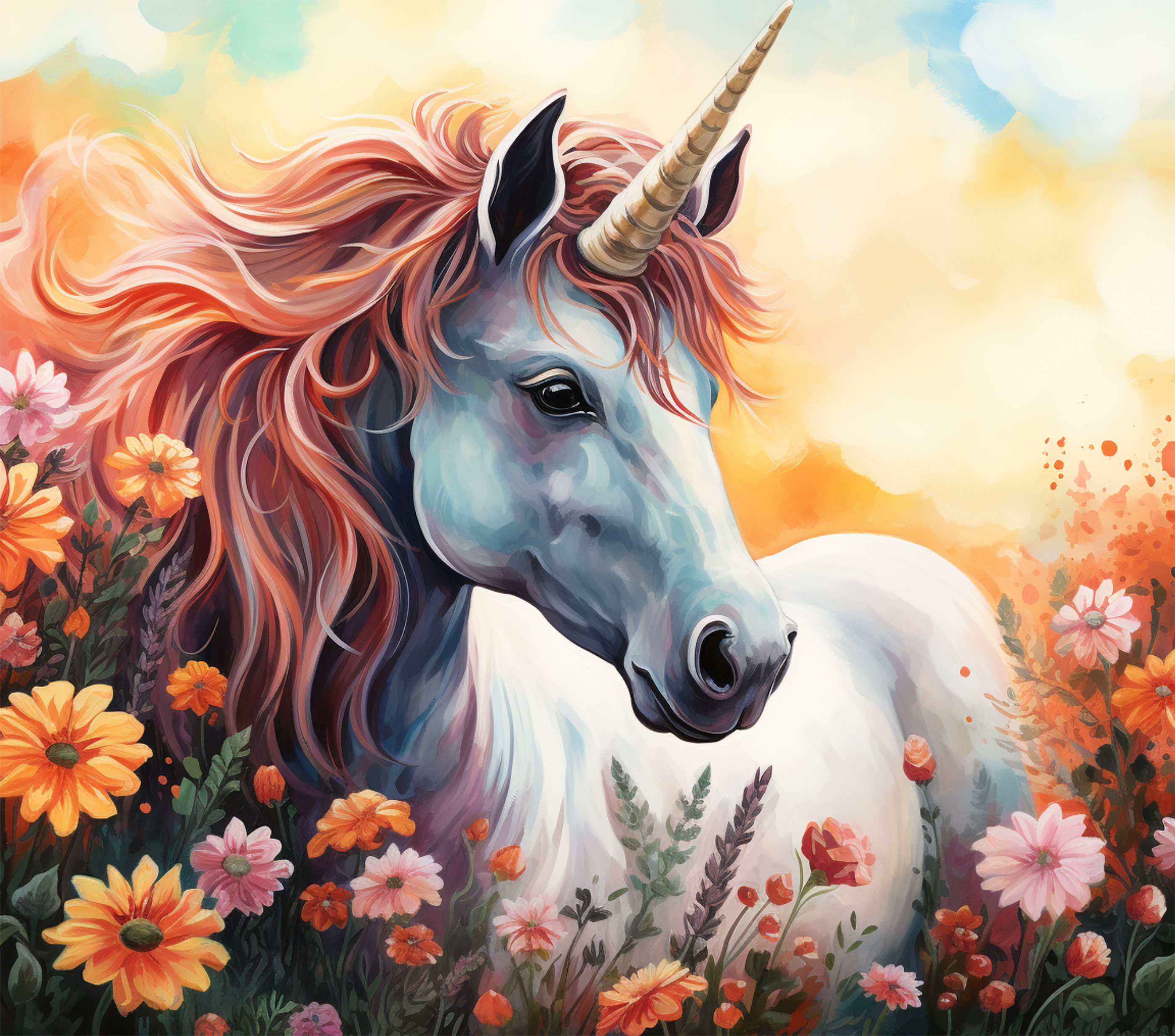Sunset Unicorn Meadow Tumbler