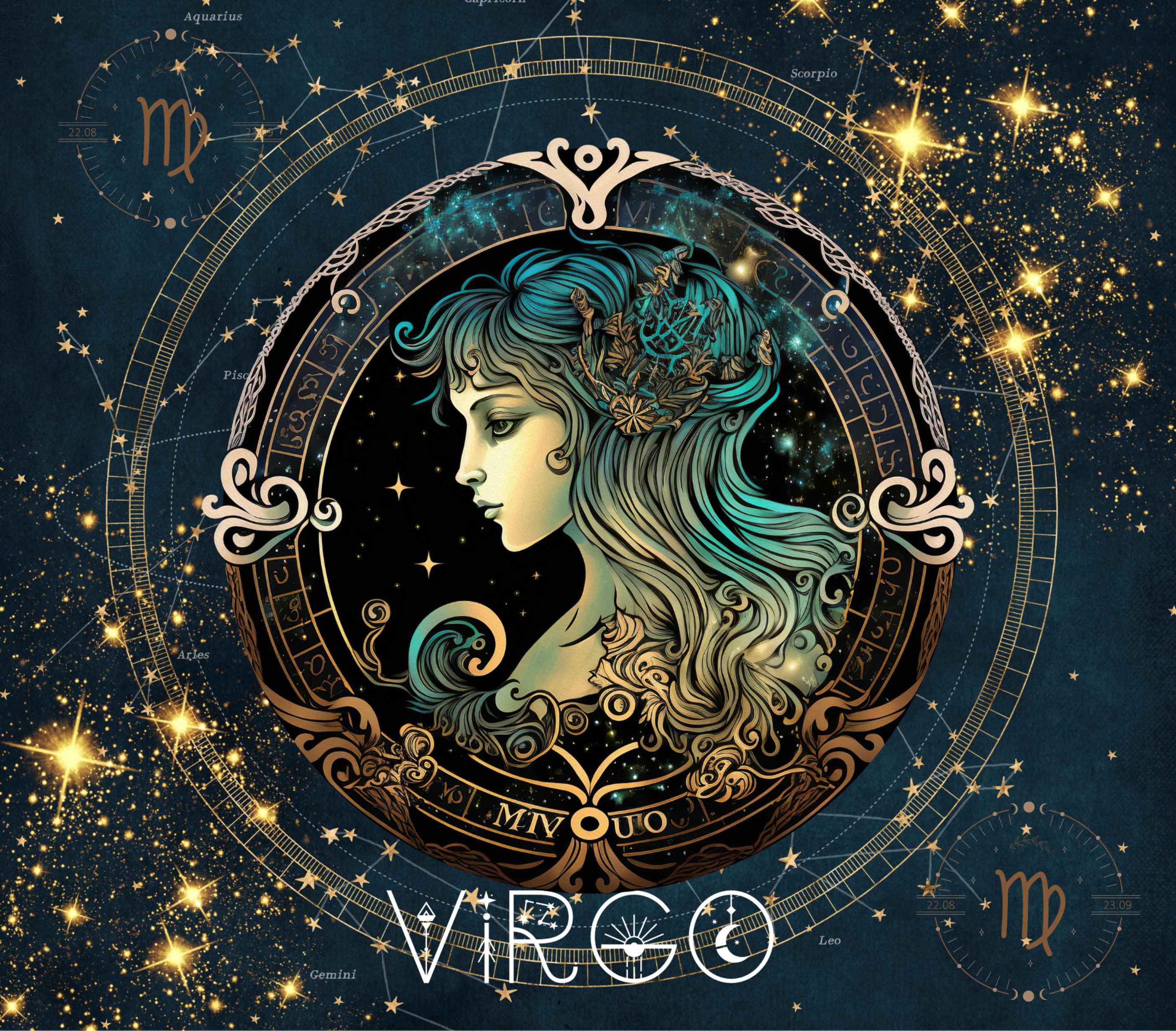 Virgo Zodiac Tumbler (Zodiac Wheel)