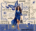 I AM Worthy Elegant Blue Butterfly Queen Tumbler