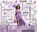 I AM Unstoppable Purple Butterfly Queen Tumbler